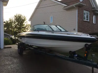 Beautiful well maintained ski boat with trailer; serviced annually by certified mechanic. No rips or...