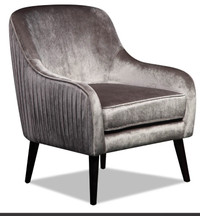 Velvet Accent Chair - Grey