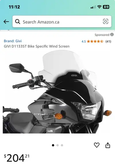 Brand new in the box Givi windshield fits Honda CTX 700 DCT & manual with full body panels,not for n...