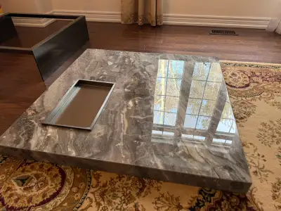 Milany Marble Top Low Square Coffee Table, View more