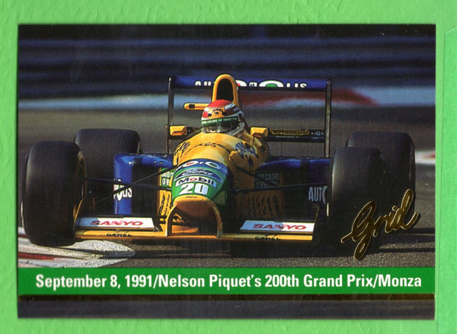 Nelson Piquet 1992 Grid Motorcard Formula 1 #195 Benetton dans Art et objets de collection  à Thetford Mines