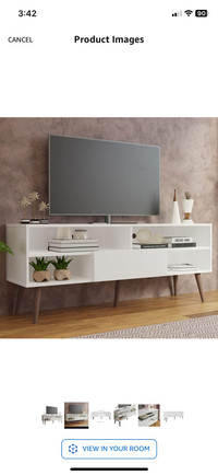  White TV Stand for 65” TVs 