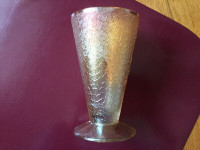 Vase  / Water Goblet - Crackle Carnival Glass