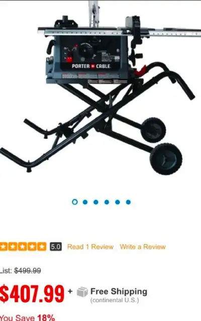Porter Cable Table Saw, View more