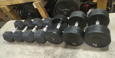 Rubber Dumbbells - $1/lb, View more