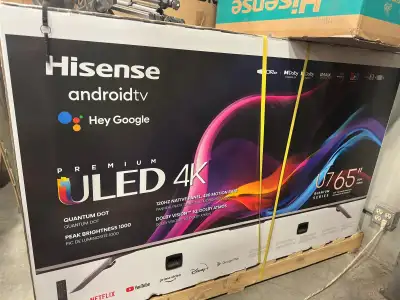 Brand new Hisense 65U78G 65" 4K ULED Android TV with warranty, View more