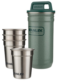 STANLEY stainless steel shot glasses (4) and carrying case