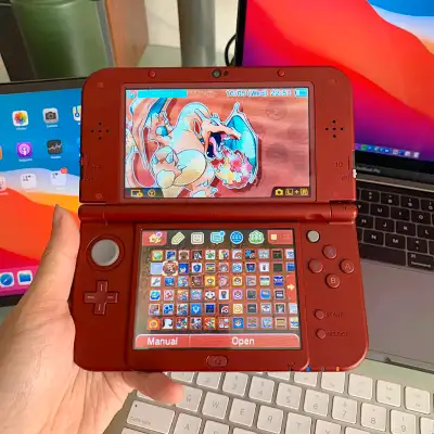 Red Nintendo New 3DS XL - 9/10 Condition 128GB Memory Fully M0DDED Custom Firmware with 500+ Games o...