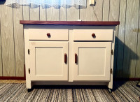 Vintage Farmhouse Country Cabinet Sideboard Cupboard Solid Wood