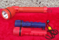 Water-Resistant CAMP FLASHLIGHTS - 2 Dorcy, 1 Garity - $5 ALL