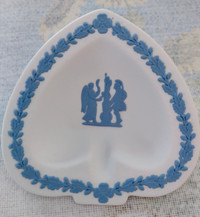 Vintage Wedgewood Jasperware Blue on White Trinket Dish.