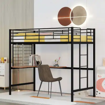 Loft bed with desk, View more