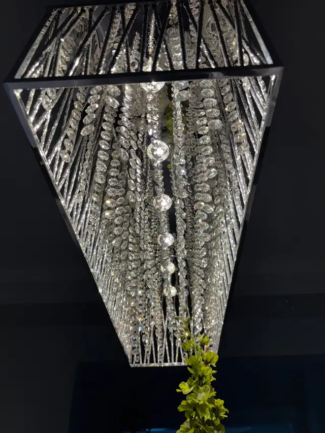 Chrome & Crystal LED Pendant Light / Chandelier in Indoor Lighting & Fans in Markham / York Region - Image 4