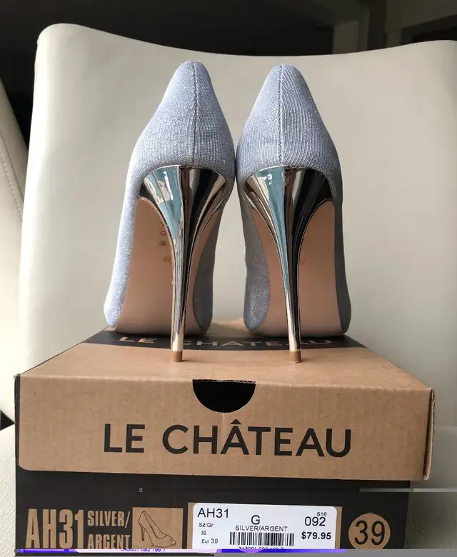 Silver Dress Shoes - 3 inch heels size 8.5 women **NEW** in Women's - Shoes in Markham / York Region - Image 3