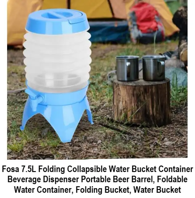 (NEW) Folding Collapsible Water Bucket Dispenser Container 7.5L628637282891551213