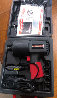 Powerbuilt 641125 12V Corded 1/2" Impact Wrench with Case