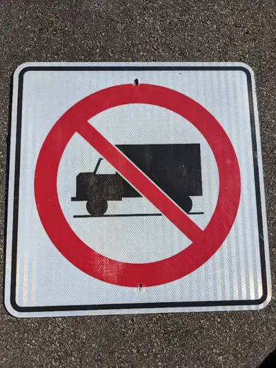 Authentic Uncommon very heavy Road Traffic street no truck Sign, View more