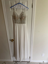 White Beaded formal dress