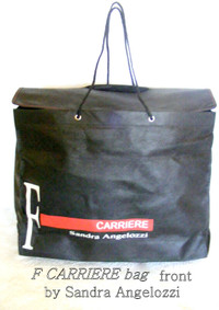 F Carriere bag by designer Sandra Angelozzi, black,1.6l,