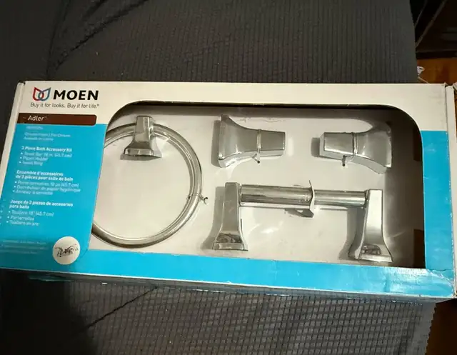 NEW: Moen  Adler Spring Loaded Paper Holder Bar/Towel Ring, in Bathwares in Ottawa - Image 5