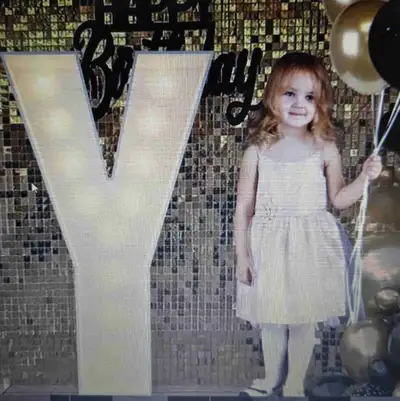 Brand new (never used) 4 foot letter "Y" for a party, event, project, etc. I never used it. Has LED...