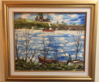 Peinture de Walter Klapschinski-Québec Fleuve Ste-Laurent