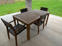 Wood Patio Set. Table and 4 chairs