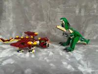 Lego T-Rex and Dragon