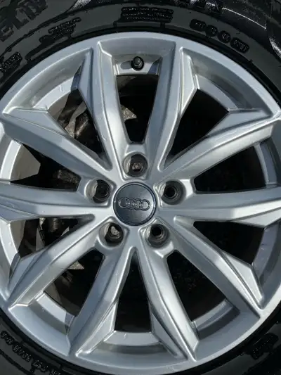 Selling a set of four Audi OEM 17-inch rims paired with Pirelli Scorpion Winter tires, perfect for p...