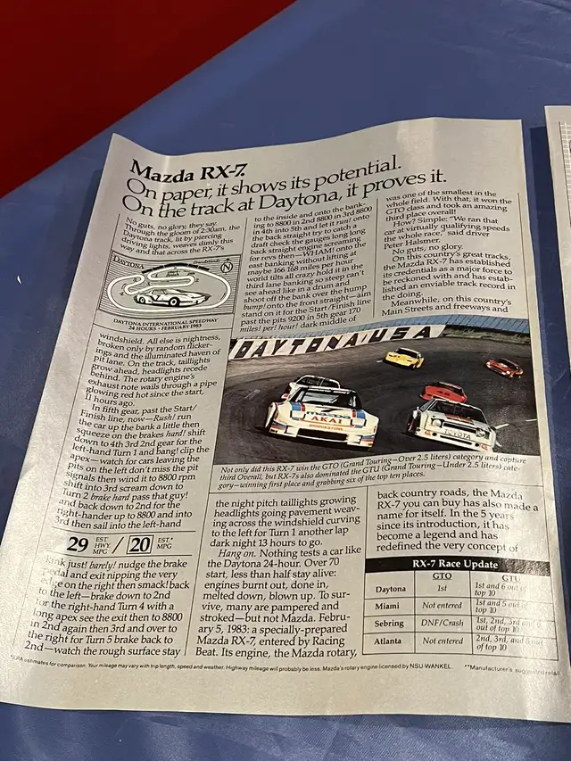 1983 Mazda RX-7 Original 2 Page Ad in Arts & Collectibles in Calgary - Image 4