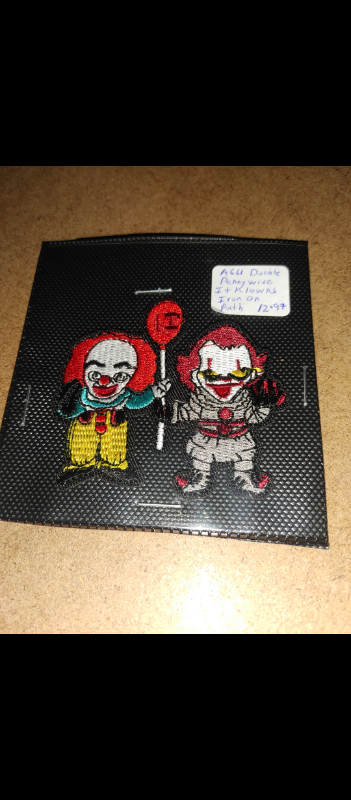DOUBLE - PENNYWISE "IT" CLOWNS - BRAND NEW - HORROR PATCH, View more