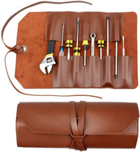 Leather Tool Roll Up Pouch