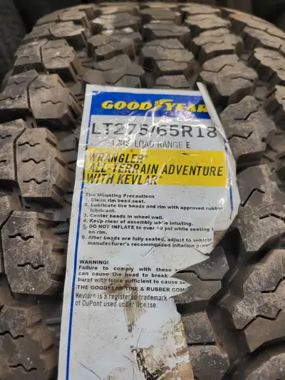 New Goodyear Workhorse with Kevlar LT 250/65R18 $225 Mounting and balancing option available