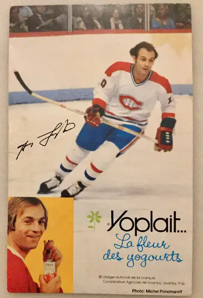 Photo Guy Lafleur - Yoplait-Lafleur des Yogourts - 3 1/2 X 5 1/2, View more