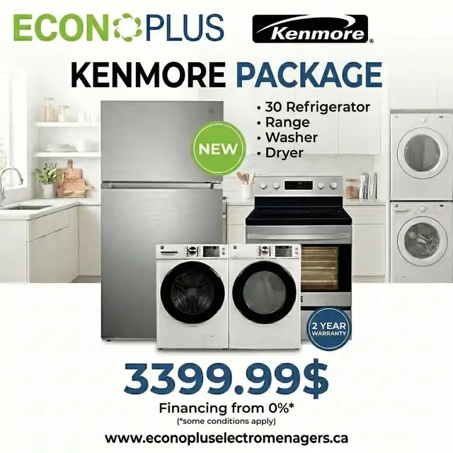 ECONOPLUS MEGA SALE  COMPLETE KENMORE HOME PACKAGE — $3,399.99 in Refrigerators in City of Halifax - Image 2