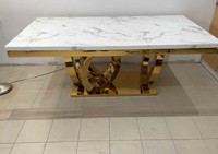 Gem Marble 79" Dining Table with Gold Base price drop 