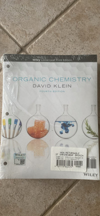 Organic chemistry textbook unopened 4th edition 