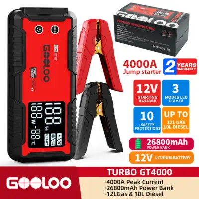 GOOLOO 4000A Car Jump Starter 12V Battery Booster 26800mAh Em..., View more