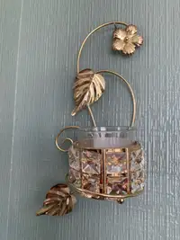 1960s Brass Wall Candle/Plant Holder Sconce