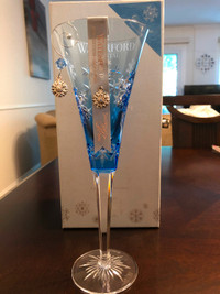waterford crystal snowflake wishes blue flute