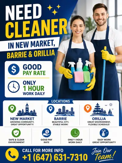 HIRING CLEANER, View more