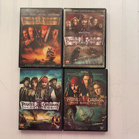 4 Pirates of the Caribbean  DVD Movies by Disney DVD Like New