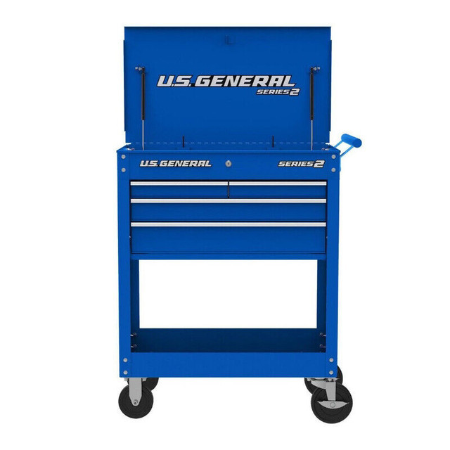 US GENERAL Four Drawer Mechanics Tool Carts Blue Red New In Box in Tool Storage & Benches in Windsor Region