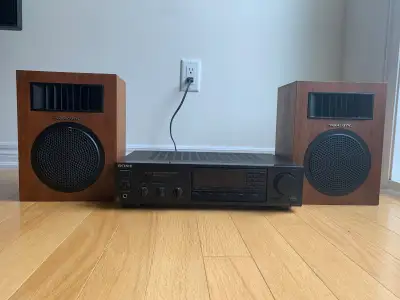 Sony STR-AV220 Stereo Receiver Tuner w/ Realistic Minimus 5, View more