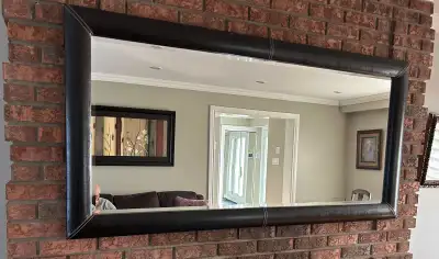 Excellent Condition - Large 3ft x 6ft Brown Leather Mirror , View more