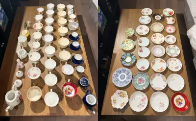 75-piece Bone China Teacups & Saucers, View more