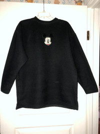 Very dark navy sweater with Mickey Mouse