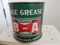 Vintage B-A axle grease can-British American oil company Ltd.