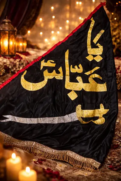Ya Abbas Triangle Banner | Premium Islamic Majlis Decor, View more