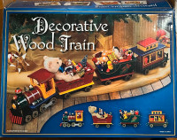 Train decoratif noel en bois/ decorative wood train
